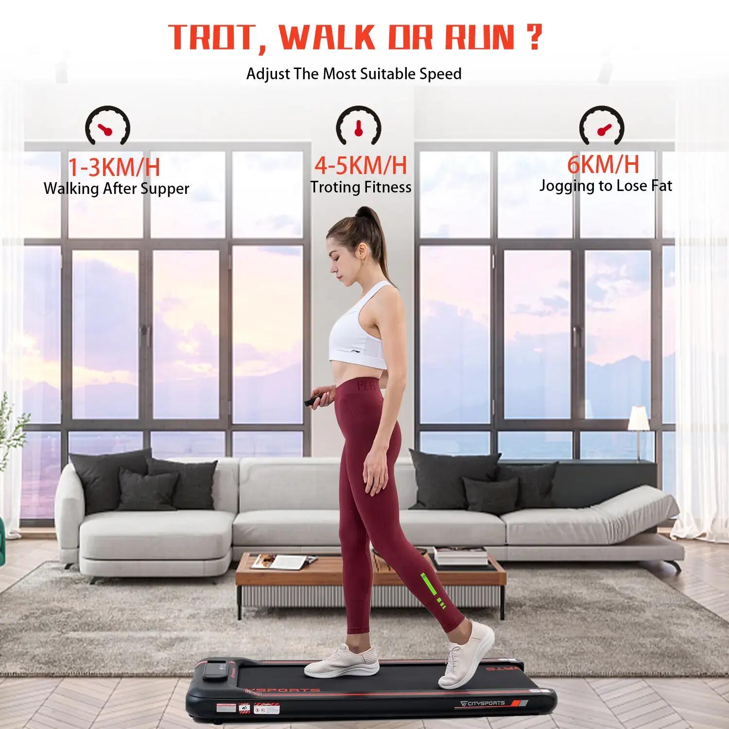 Tapis Roulant Elettrico, Nero - Velocità 1,0-6,0 km/h - APP - Schermo LED. 2/6