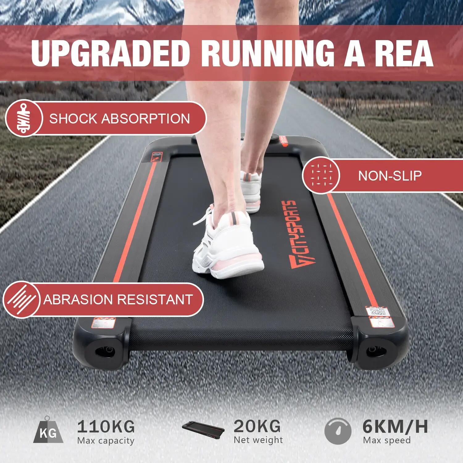 Tapis Roulant Elettrico, Nero - Velocità 1,0-6,0 km/h - APP - Schermo LED. 5/6