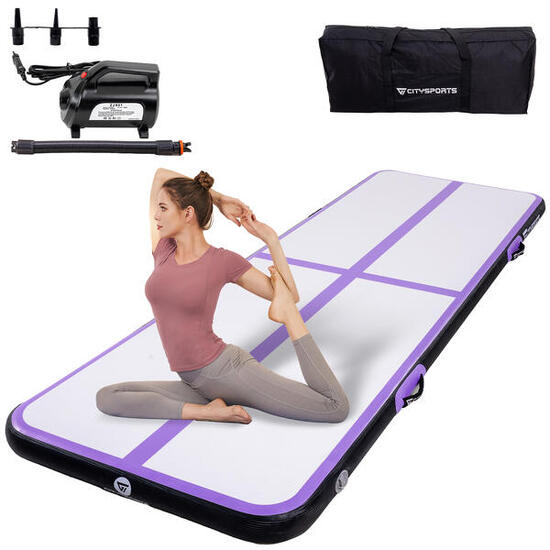 Tapis de gymnastique gonflable avec pompe électrique, Tapis d'air