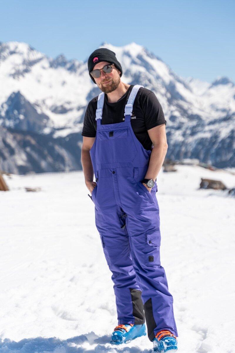 Herren Ski & Snowboard Latzhose Wasserdicht Yeh Man Lila 4/7