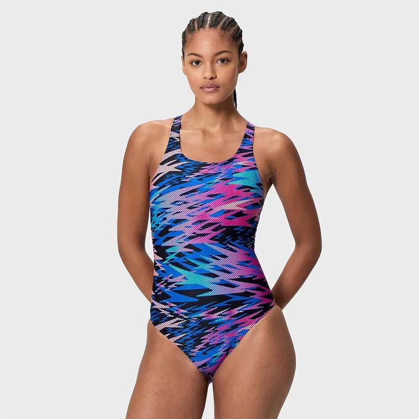Maillot de bain - natation - femme - medalist imprimé - noir/bleu 2/7