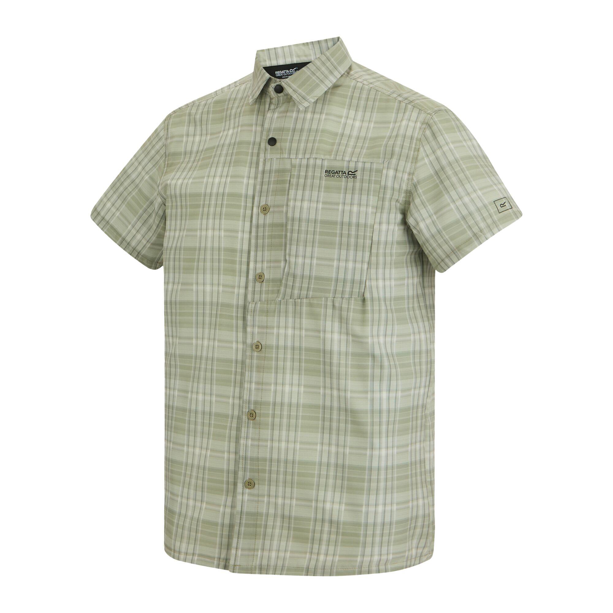 Camisa de viagem de manga curta com repelente de insectos para homem (Sálvia 3/5