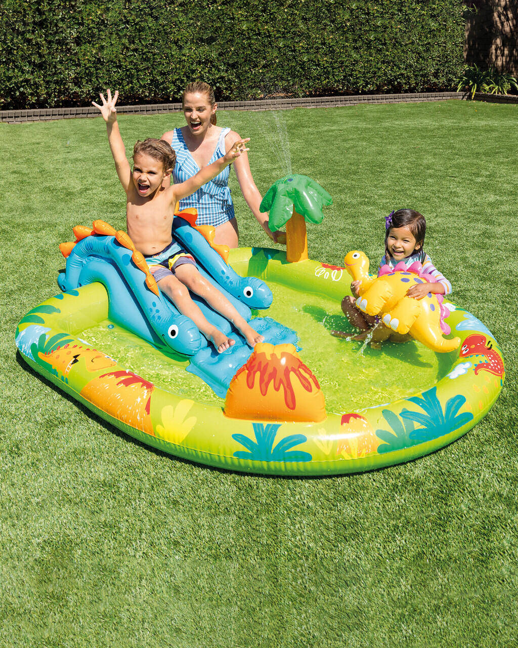 Little Dino Inflatable Play Center with Slide -  1
