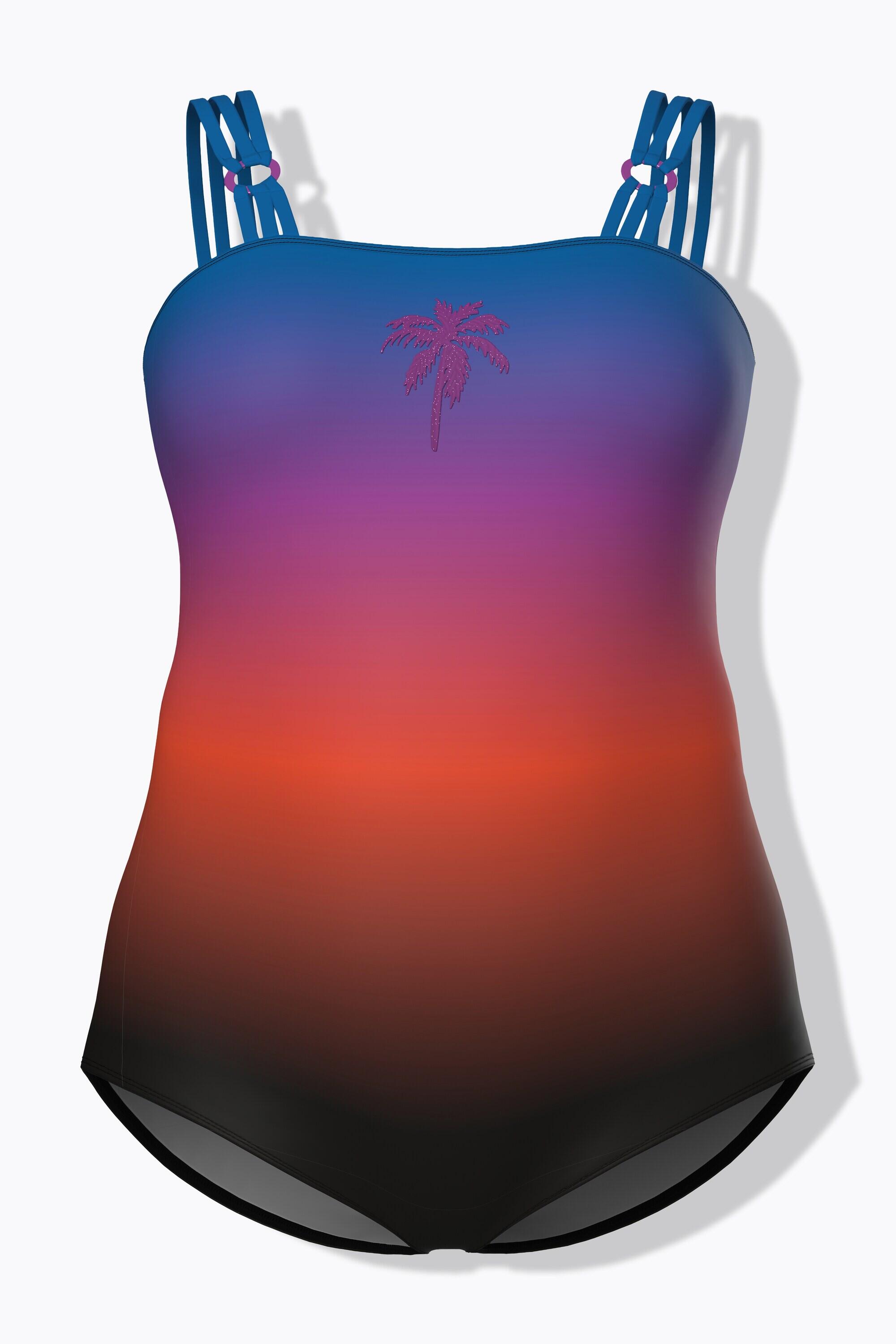 Femme Maillot de bain avec bonnets souples dégradé de couleurs bretelles triples 7/7