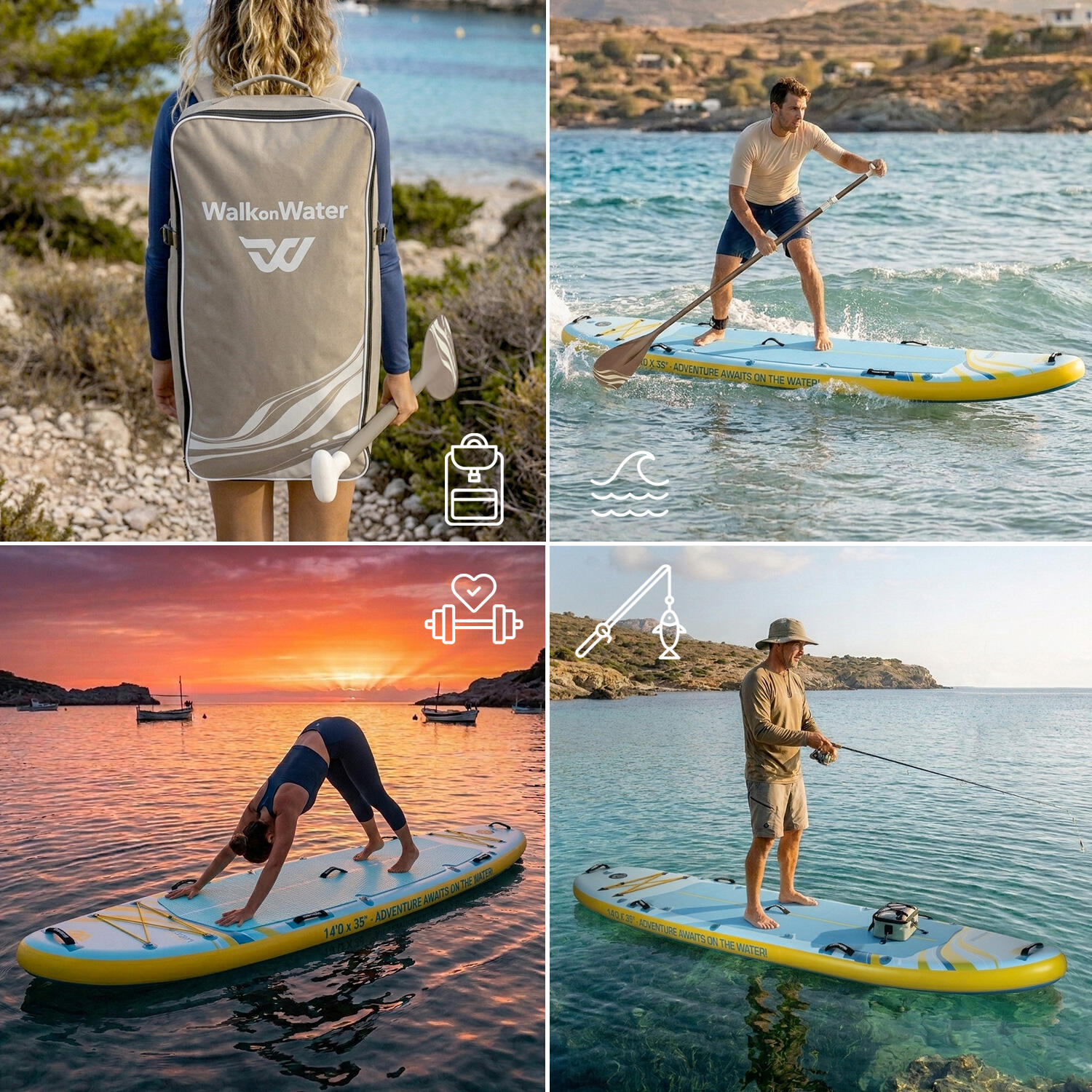 Opblaasbare paddleboard 14’ WOW Lagoon – XXL, stabiel, voor meerdere personen, c 3/7