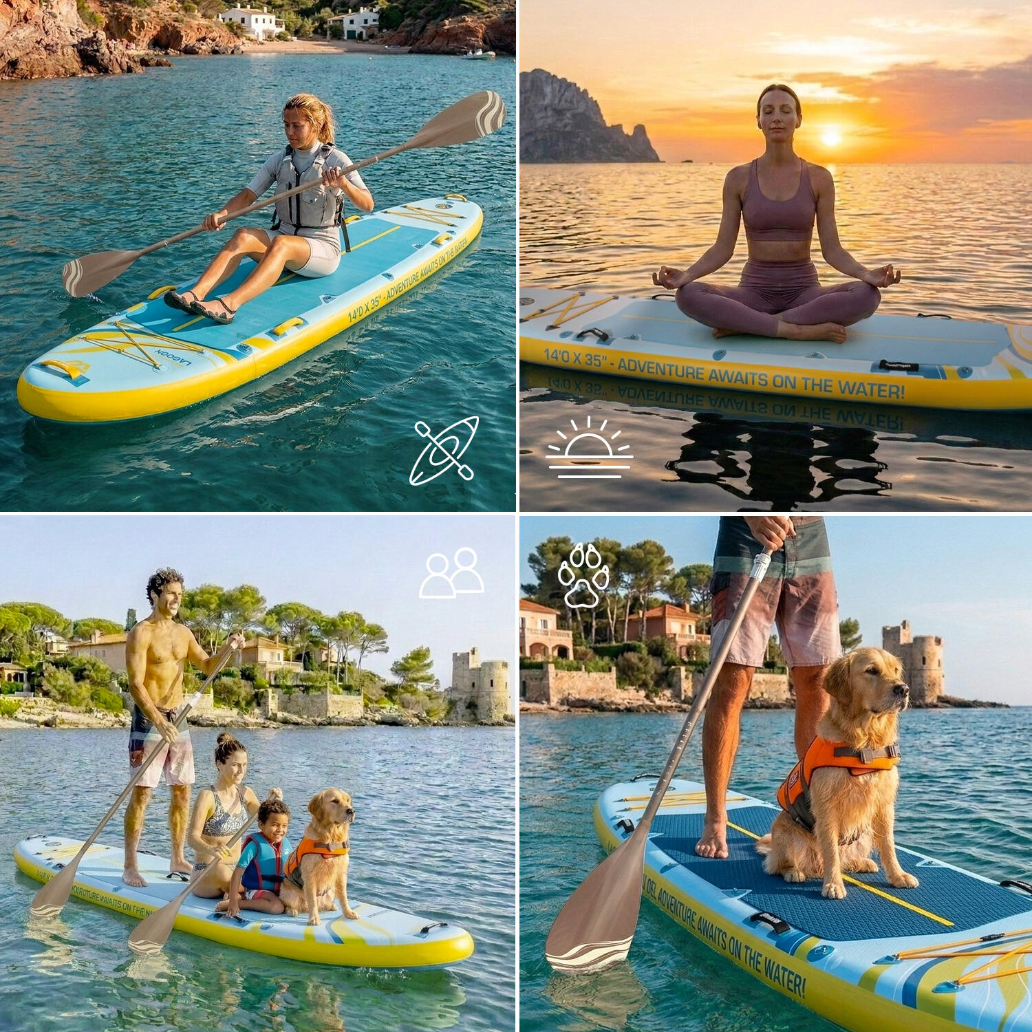 Opblaasbare paddleboard 14’ WOW Lagoon – XXL, stabiel, voor meerdere personen, c 2/7