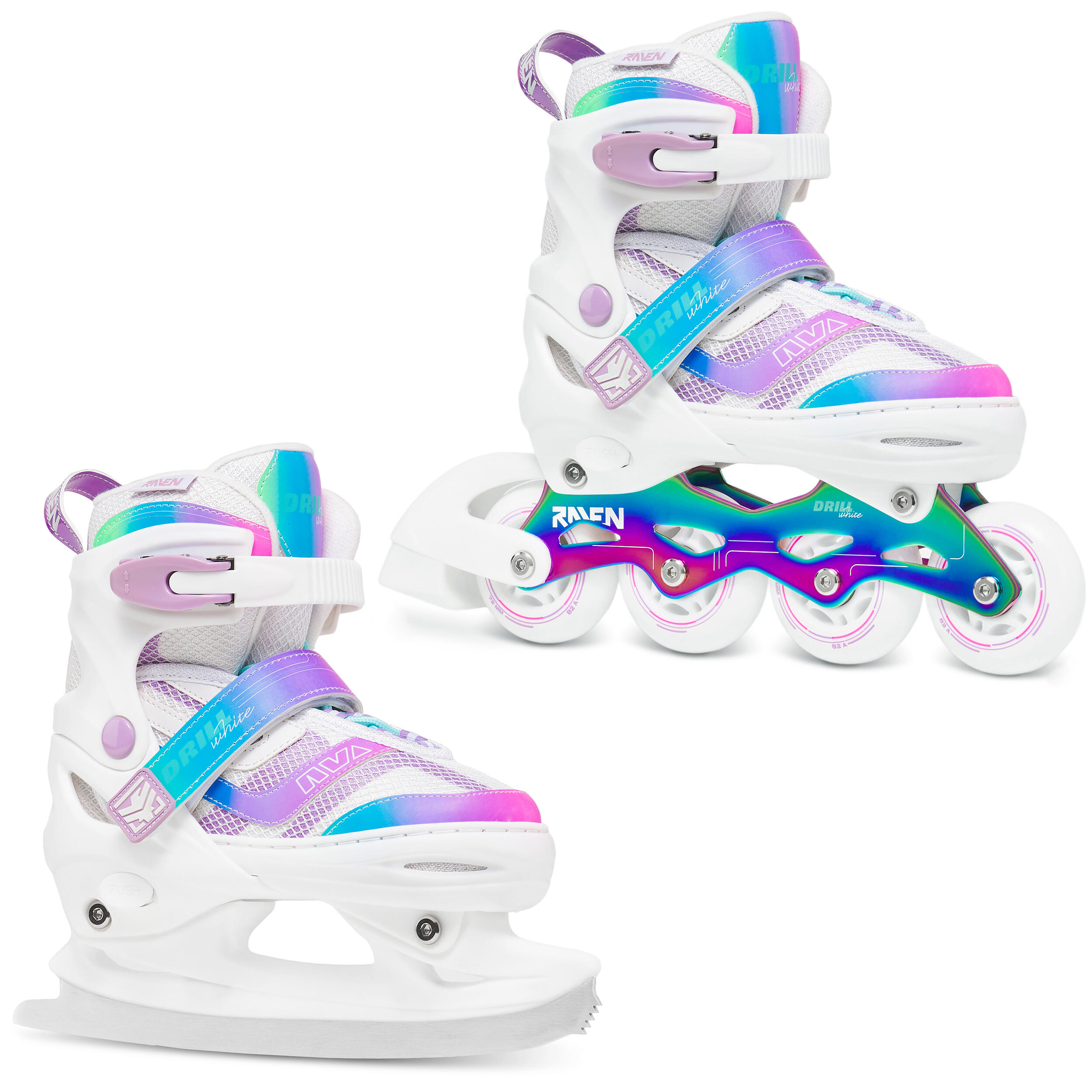 blanco / multicolor / morado