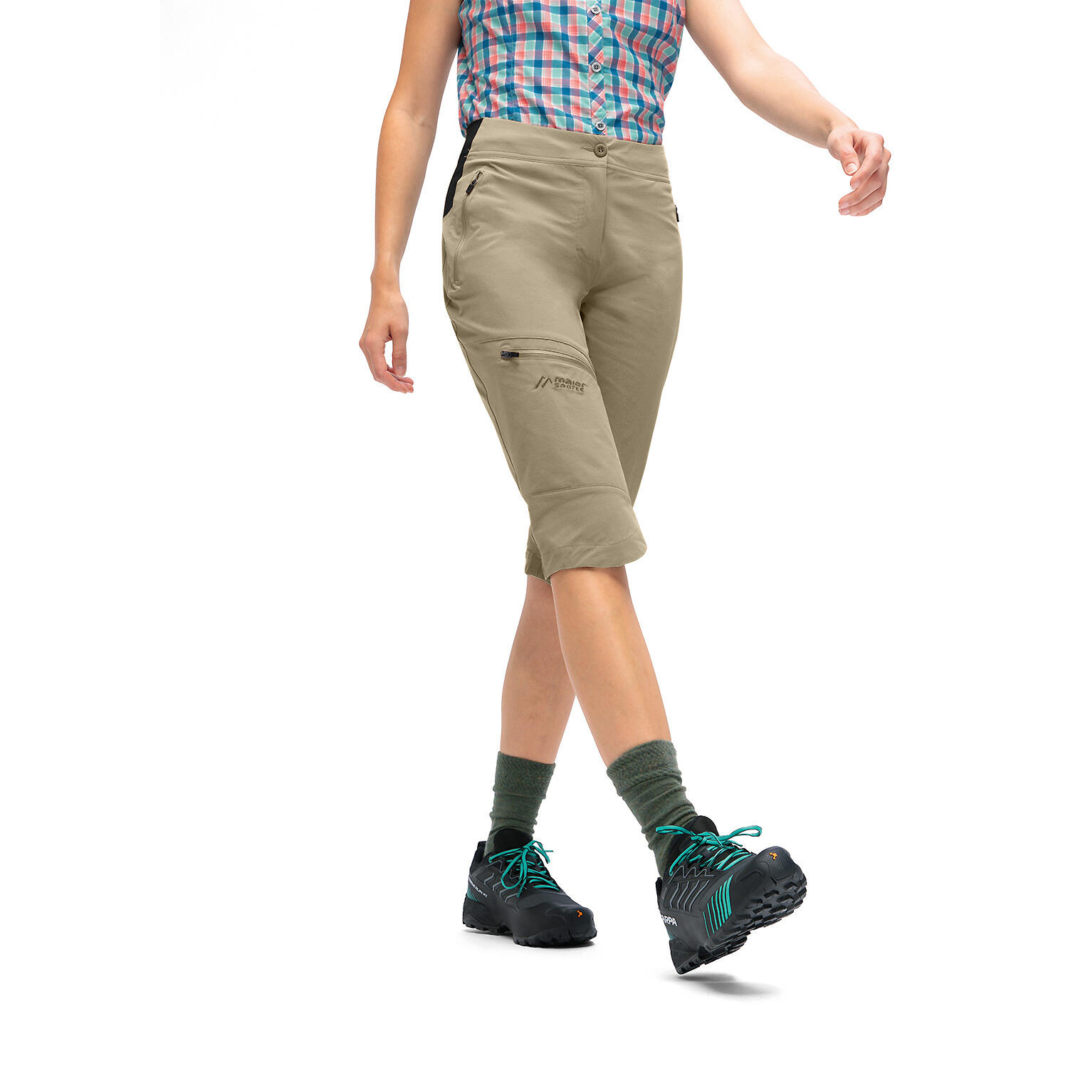 Pantalón de senderismo slim mujer Maier Sports Capri Vario 3/6