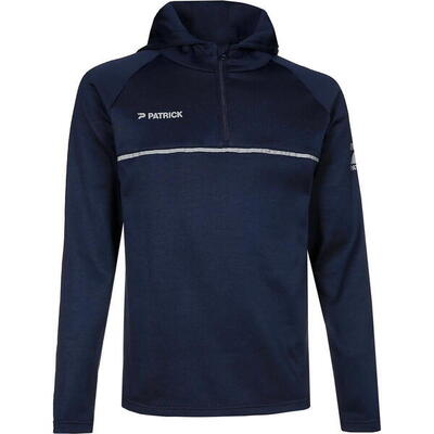 Sweater - sport - heren - hooded half zip - capuchon, raglanmouw, zwart