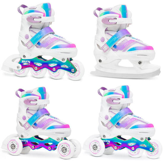 Rolki Wrotki Łyżwy Regulowane 4w1 Raven Drill