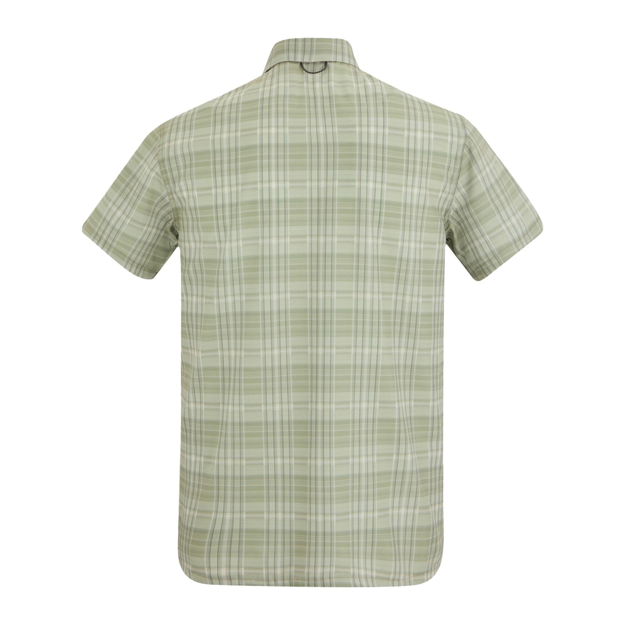 Chemise Manches Courtes De Voyage Motif/style À Carreaux Homme (Vert Pâle) 2/5