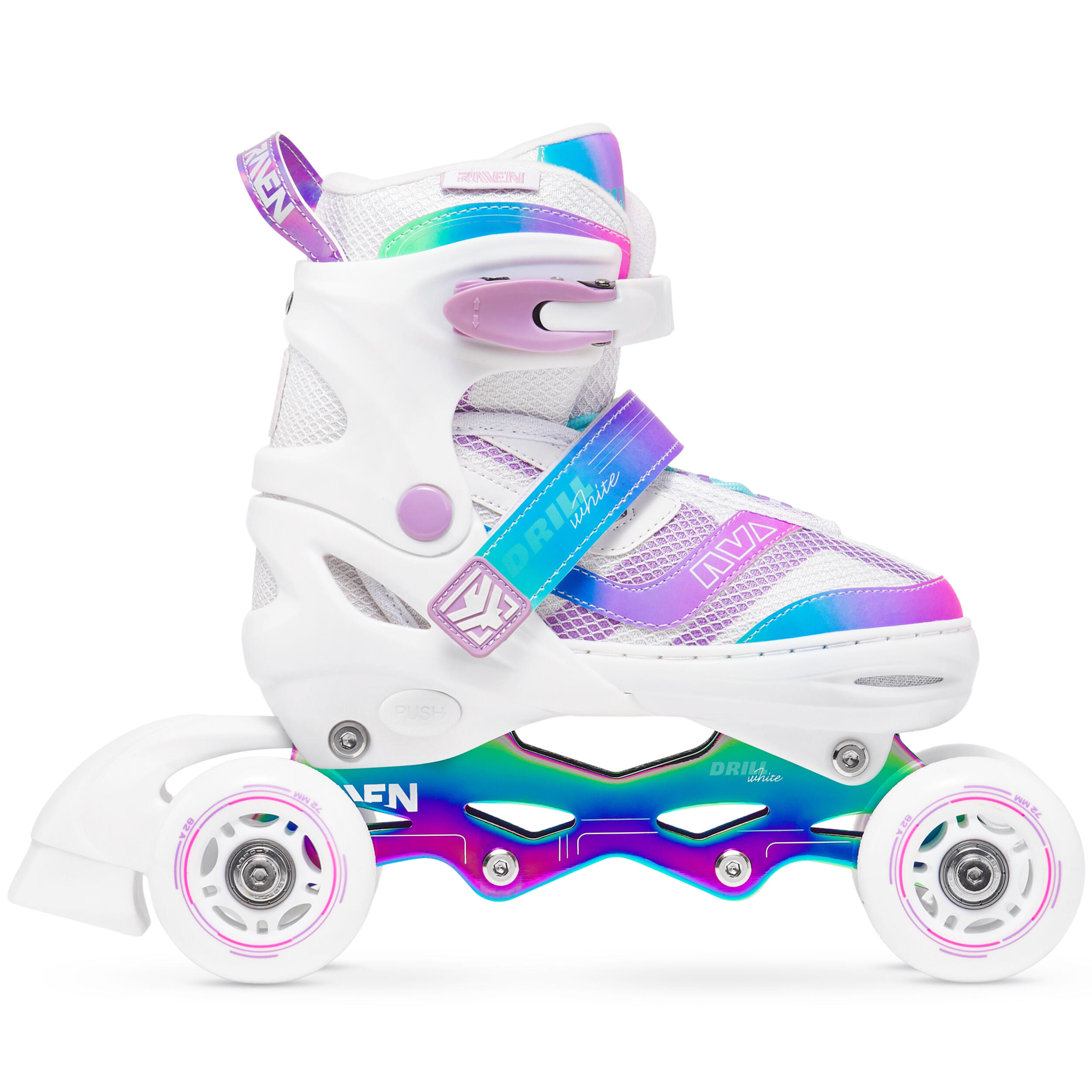 Patins de rodas e patins de hóquei ajustáveis 4 em 1 Raven Drill 6/7