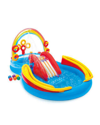 Rainbow Ring Inflatable Play Center with Slide -  2