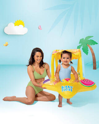 Kiddie Inflatable Pool Float with Sunshade -  4