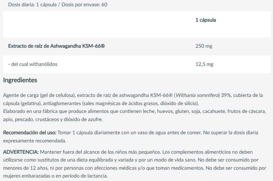 Ashwagandha KSM-66® - 60 kapsułek Biotech USA 2/3