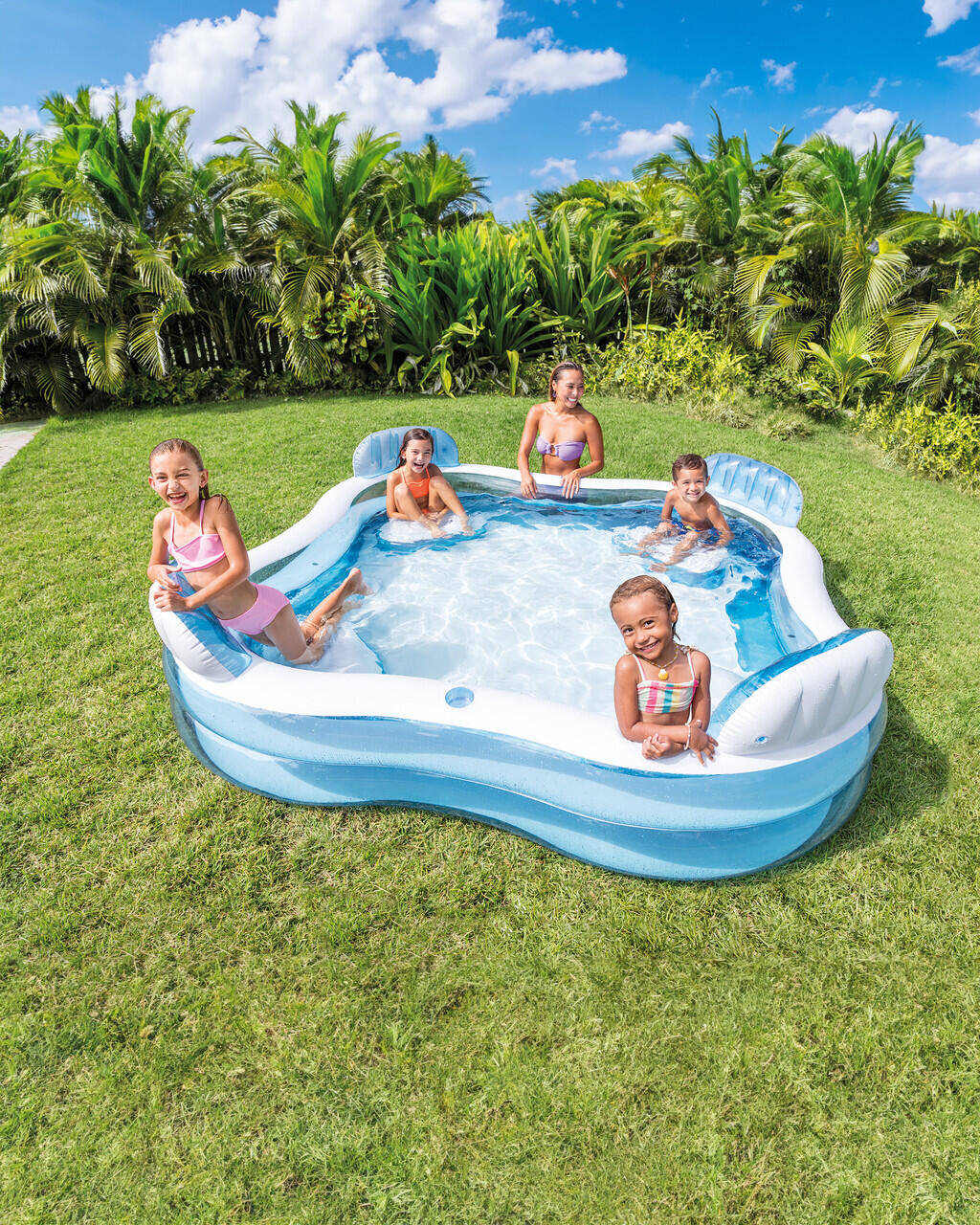 Swim Center® Square Inflatable Family Lounge Pool -  1