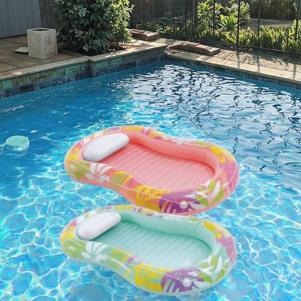 INTEX 57803 TROPICAL OASIS LOUNGER Swimming Pool Inflatable Water Floating Lounge Chair With Pillow and Cup Holder -  3