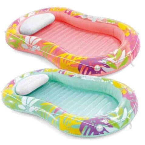 INTEX 57803 TROPICAL OASIS LOUNGER Swimming Pool Inflatable Water Floating Lounge Chair With Pillow and Cup Holder -  2