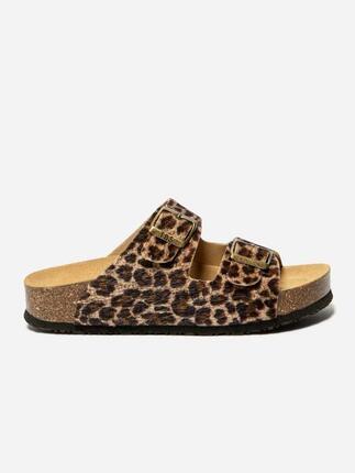 Mules femme NELYLEO Leopard beige