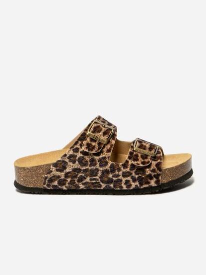 Mules femme NELYLEO Leopard beige
