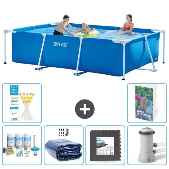 INTEX Piscina con estructura Rectangular - 300x200x75 cm - 7-piezas S59