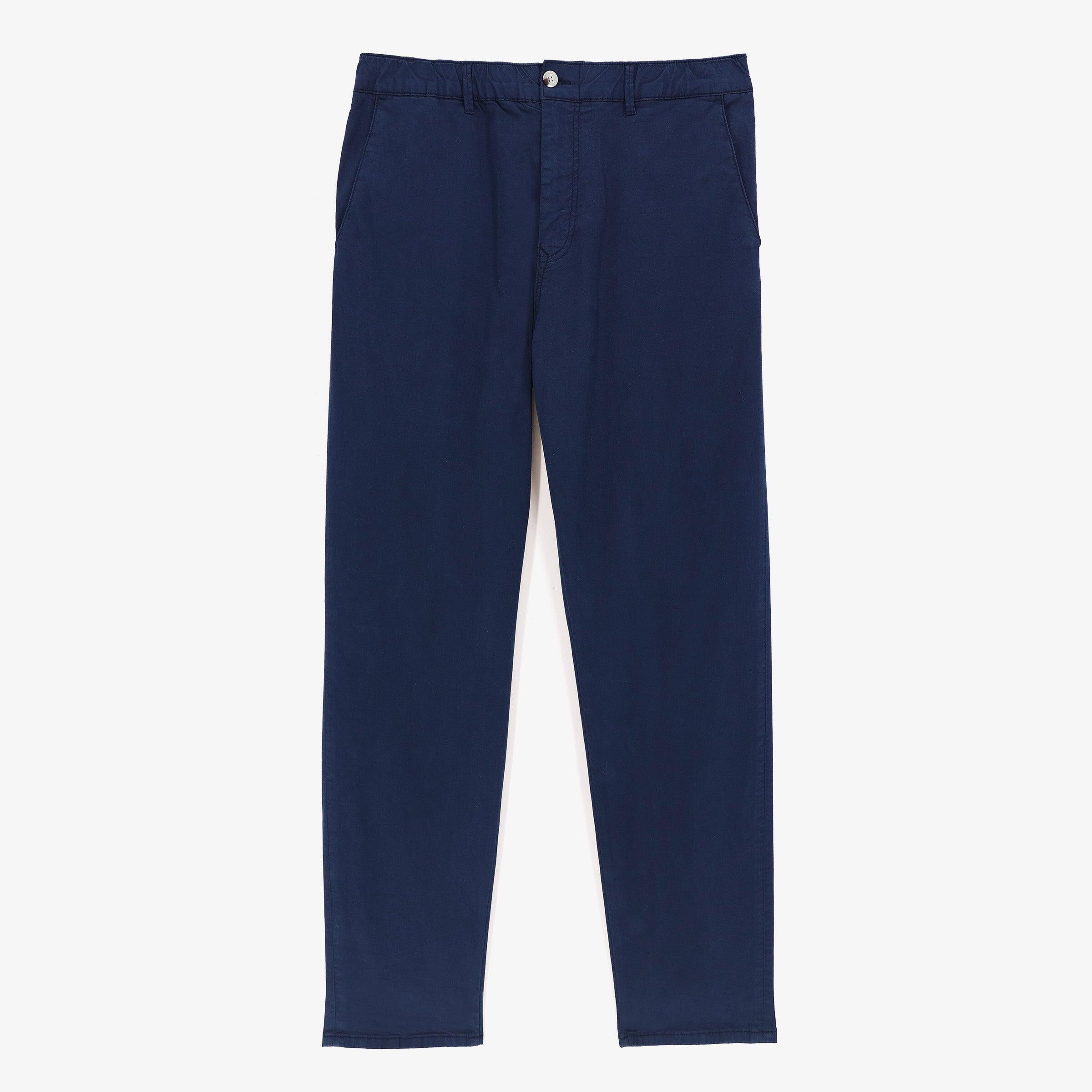 Chino 549 comfort con elastico in vita blu navy 1/2