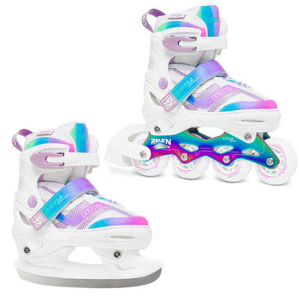 Rolki Łyżwy Hokejowe Regulowane 2w1 Raven Drill