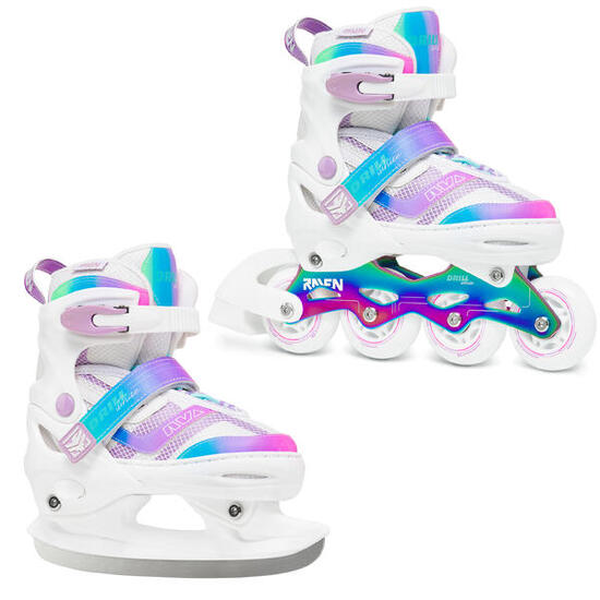 Rolki Łyżwy Hokejowe Regulowane 2w1 Raven Drill