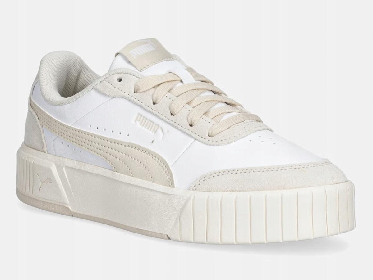 BUTY damskie PUMA CARINA MIA 405417-02 sportowe biało-beżowe platforma 38 3/6