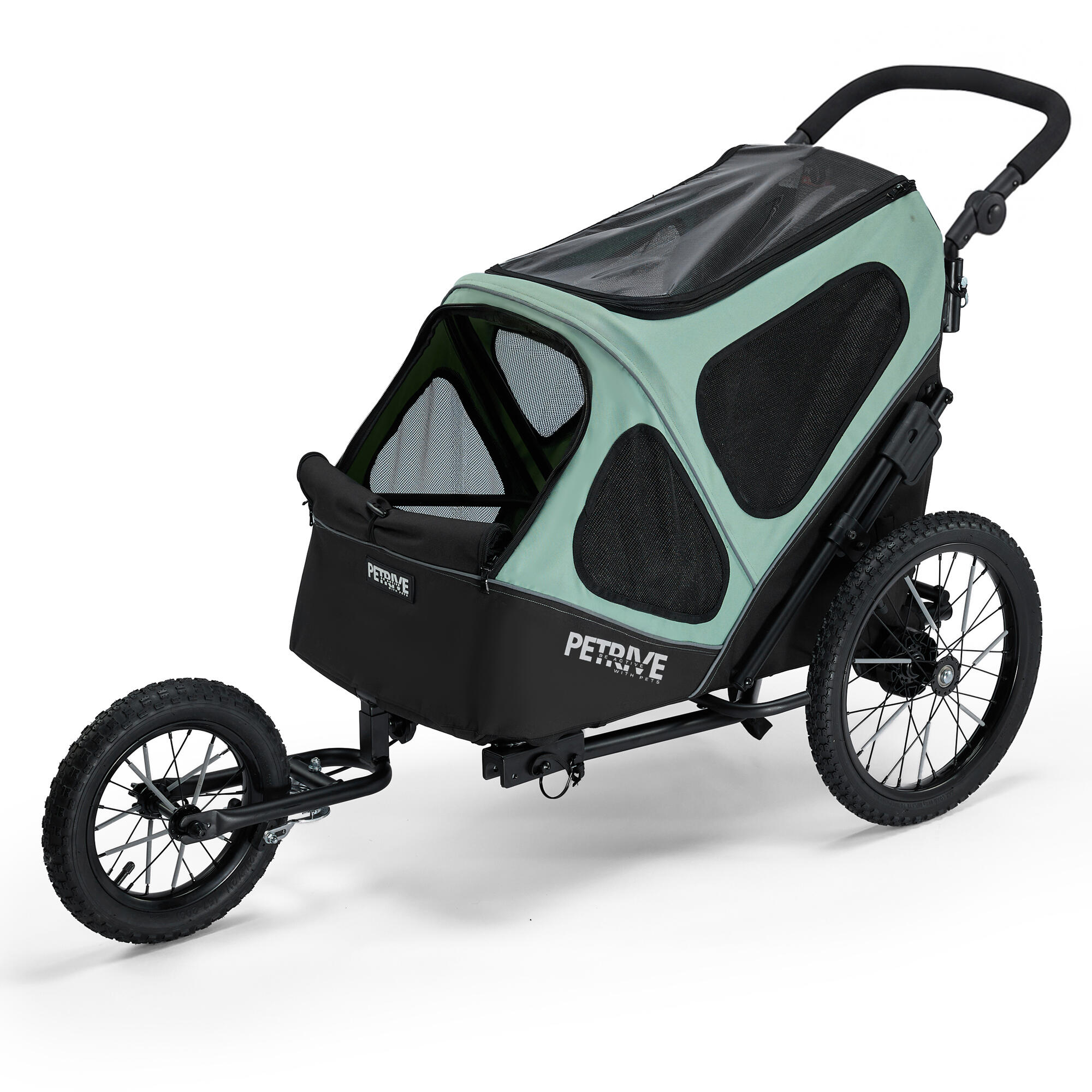 3-in-1 klappbarer Fahrradanhänger & Jogger Hund PETRIVE 30 kg 3/7