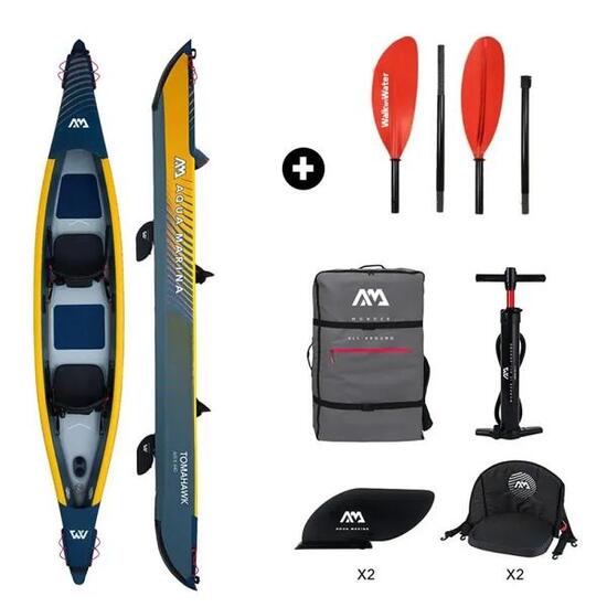 Kayak gonfiabile a 2 posti Aqua Marina Tomahawk Air-K 440 set completo con 2 pa