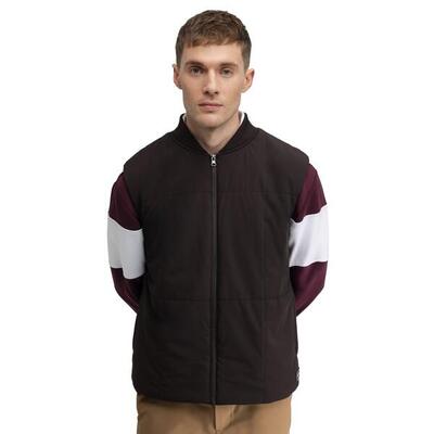 Heren golf geïsoleerd vest wedge dark brown bruin