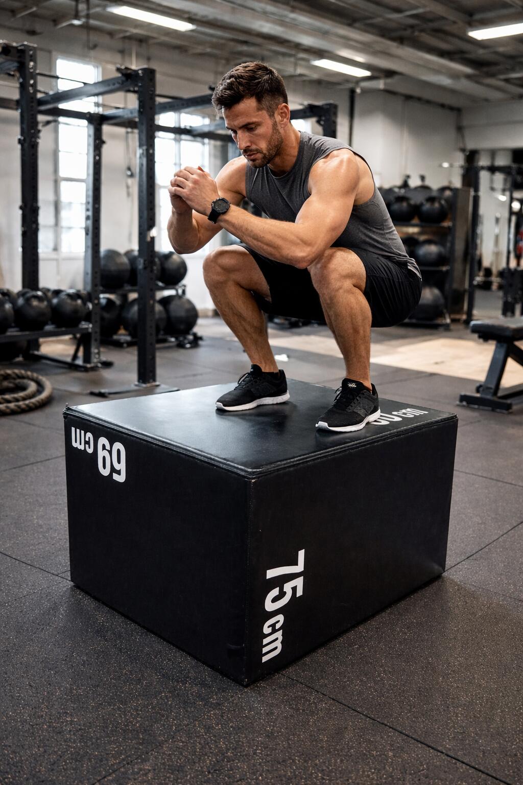 Cajón de Salto Pliométrico de Foam 51x61x75 cm Cross Training 30 kg Negro 3/3