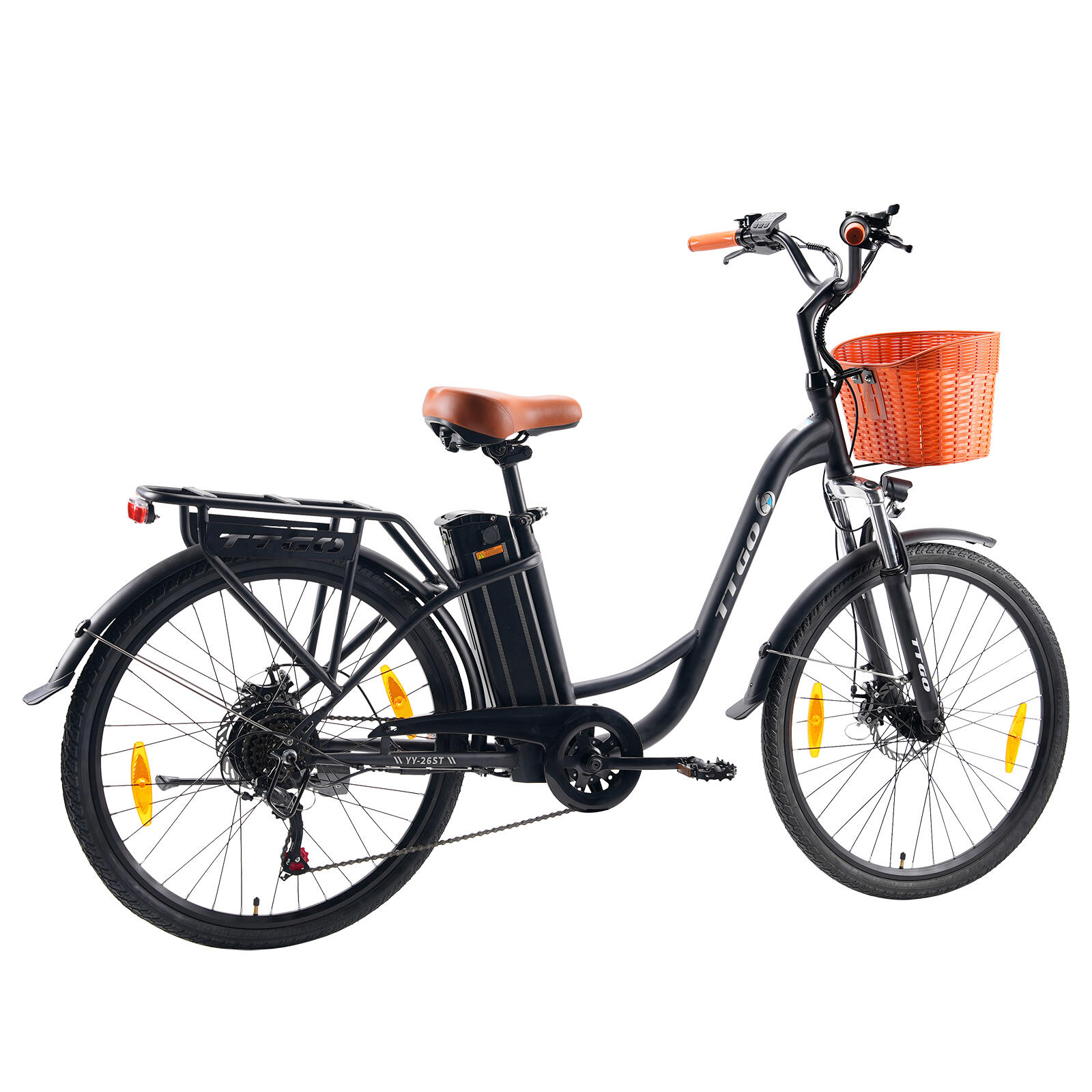 YY26ST Bicicleta elétrica 26'' 36V 250W Shimano 6 vel travão disco 75 km 3/7