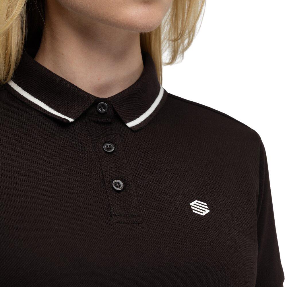 Polo piqué golf femme Valderrama-W Dark Brown Marron 4/8
