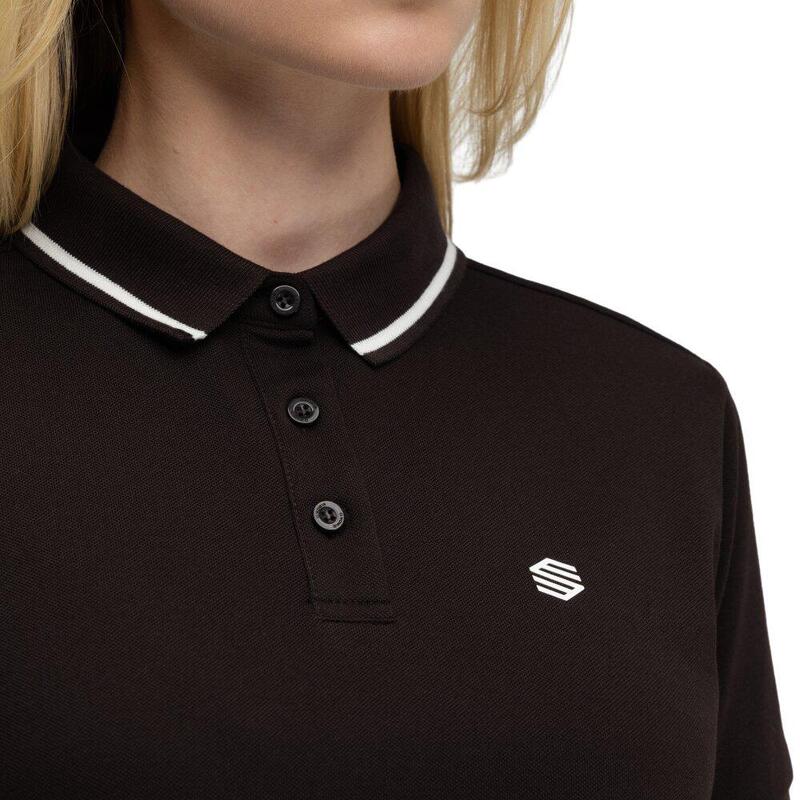 Tricou polo din piqué pentru femei Valderrama-W Dark Brown Maro