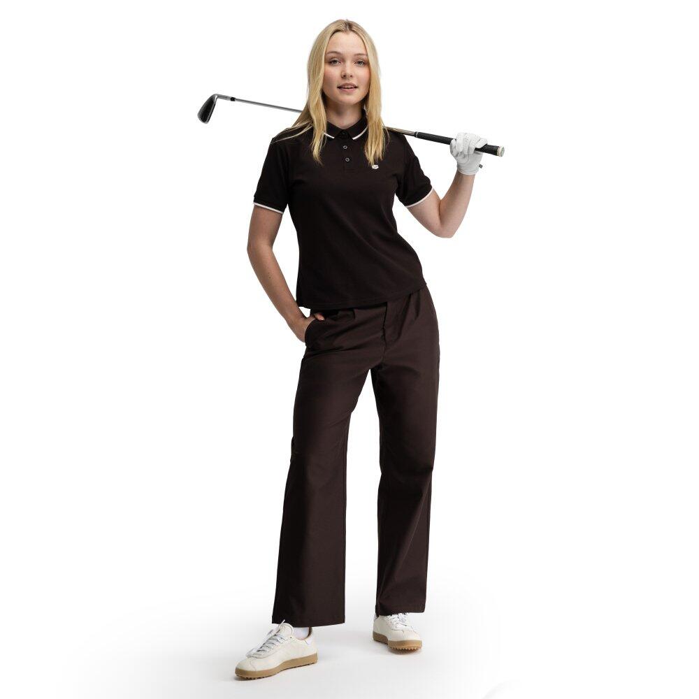 Polo piqué golf femme Valderrama-W Dark Brown Marron 3/8