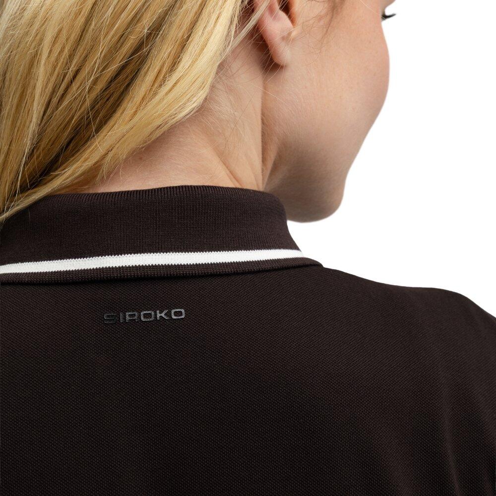 Polo piqué golf femme Valderrama-W Dark Brown Marron 5/8