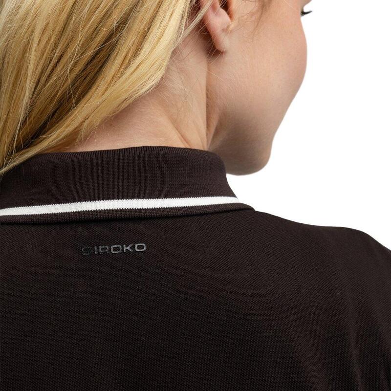 Tricou polo din piqué pentru femei Valderrama-W Dark Brown Maro