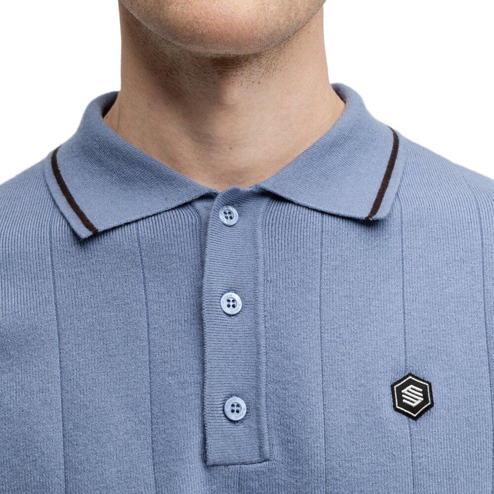 Herren Golf strick-poloshirt Trevino Blue Blau 4/7