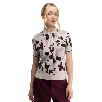 Dames golf gebreide polo hazard-w pink roze