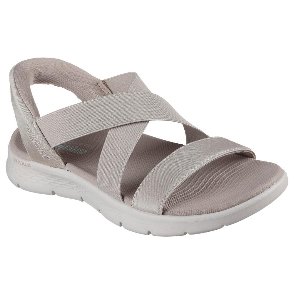 Sandalia Mujer Skechers Slip-ins Go Walk Flex Glimmer Taupe 2/5