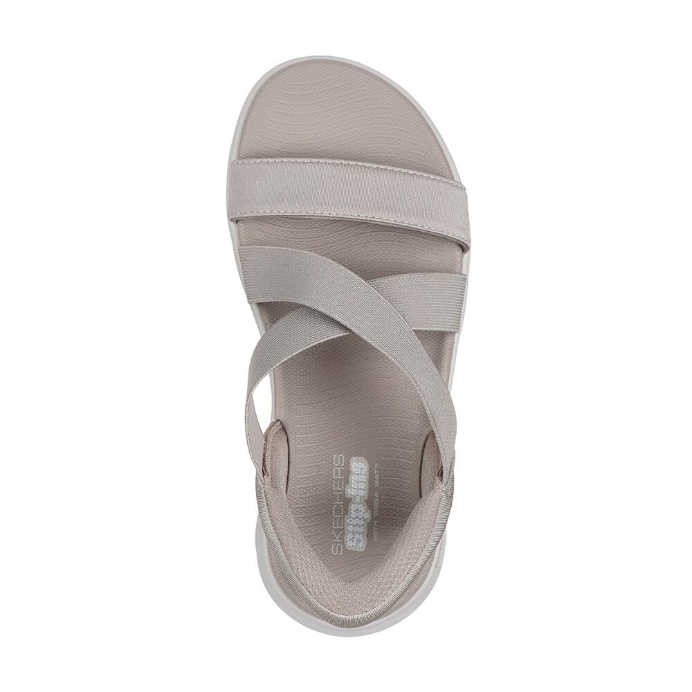 Sandalia Mujer Skechers Slip-ins Go Walk Flex Glimmer Taupe 4/5