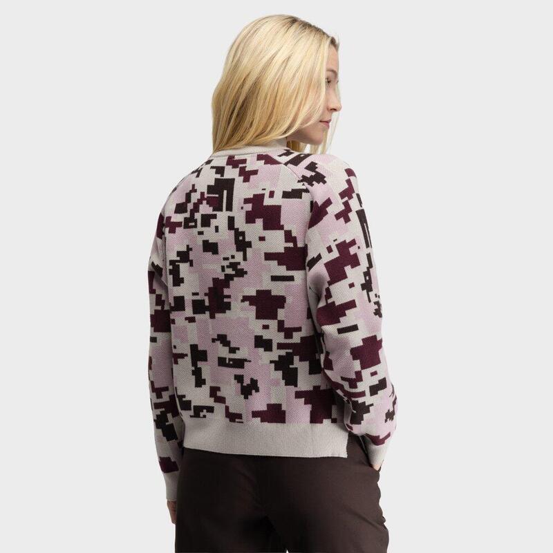Pulover de cu fermoar pe un sfert pentru femei Fade-W Pink Roz
