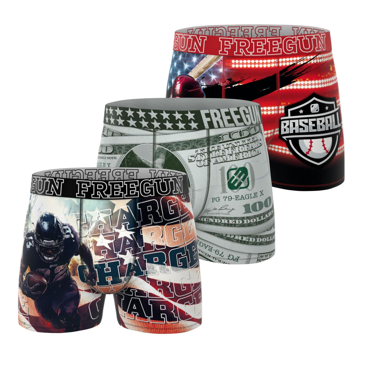 Lot de 3 boxers enfant This is America 1/5