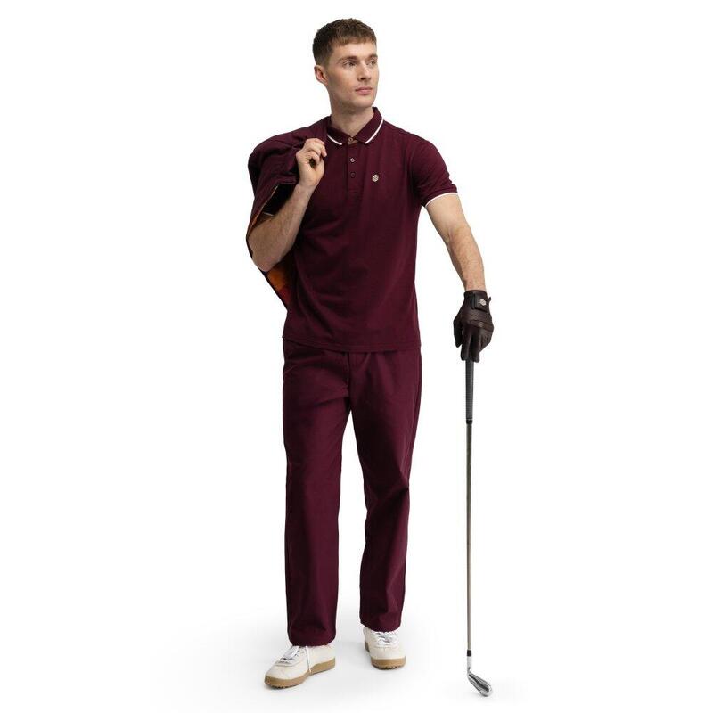 Tricou polo din piqué pentru bărbați Pinehurst Cherry Roșu