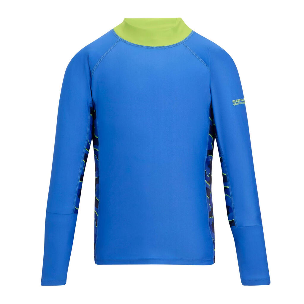 Childrens/Kids Hoku II Camo Swim Top (Sonic Blue)