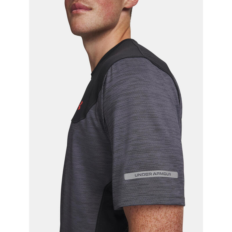 Tricou de antrenament pentru bărbați Under Armour Tech Utility negru/roșu venin