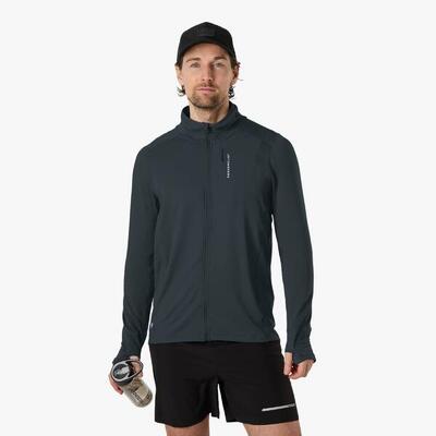 Heren hiking training sweater quick dry ultra light tech midlayer full zip