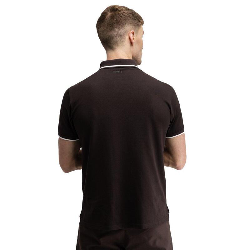 Tricou polo din piqué pentru bărbați Pinehurst Dark Brown Maro